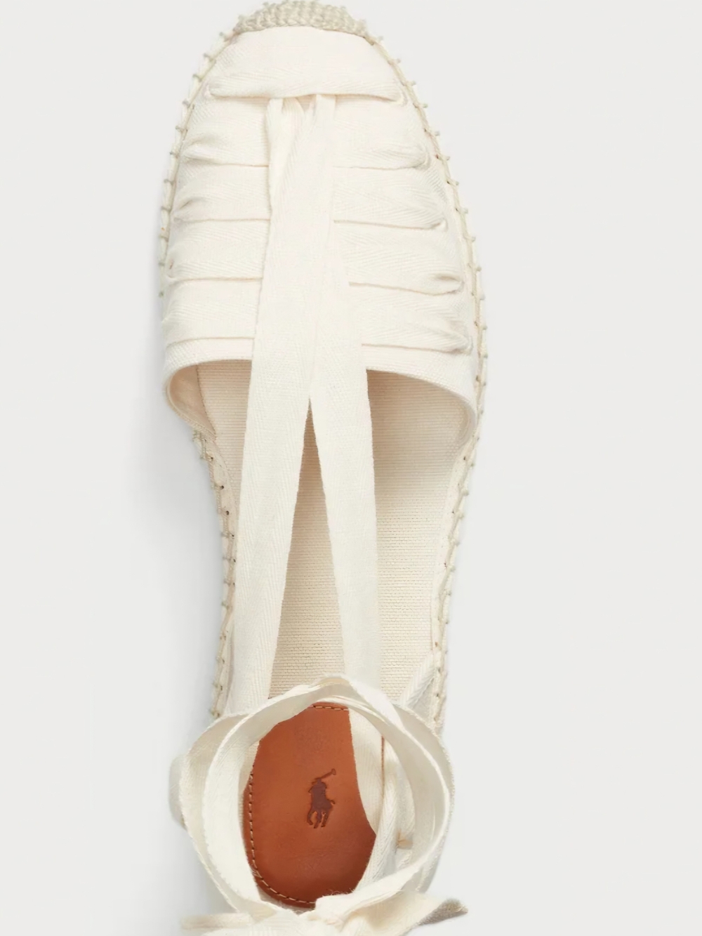 Polo by Ralph Lauren Cream Canvas Espadrille Ankle-Tie